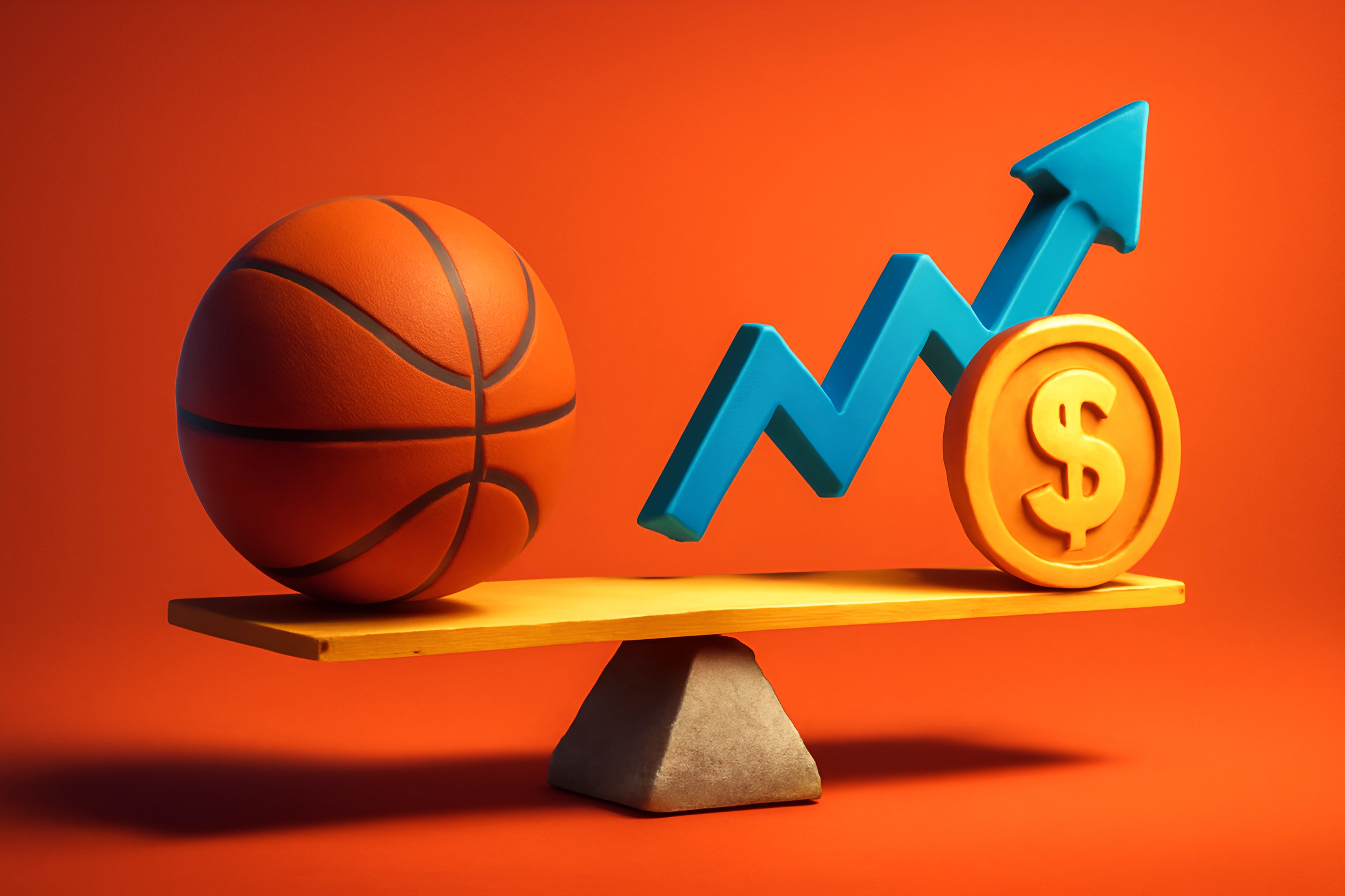 Basketbal en financieel evenwichtconcept