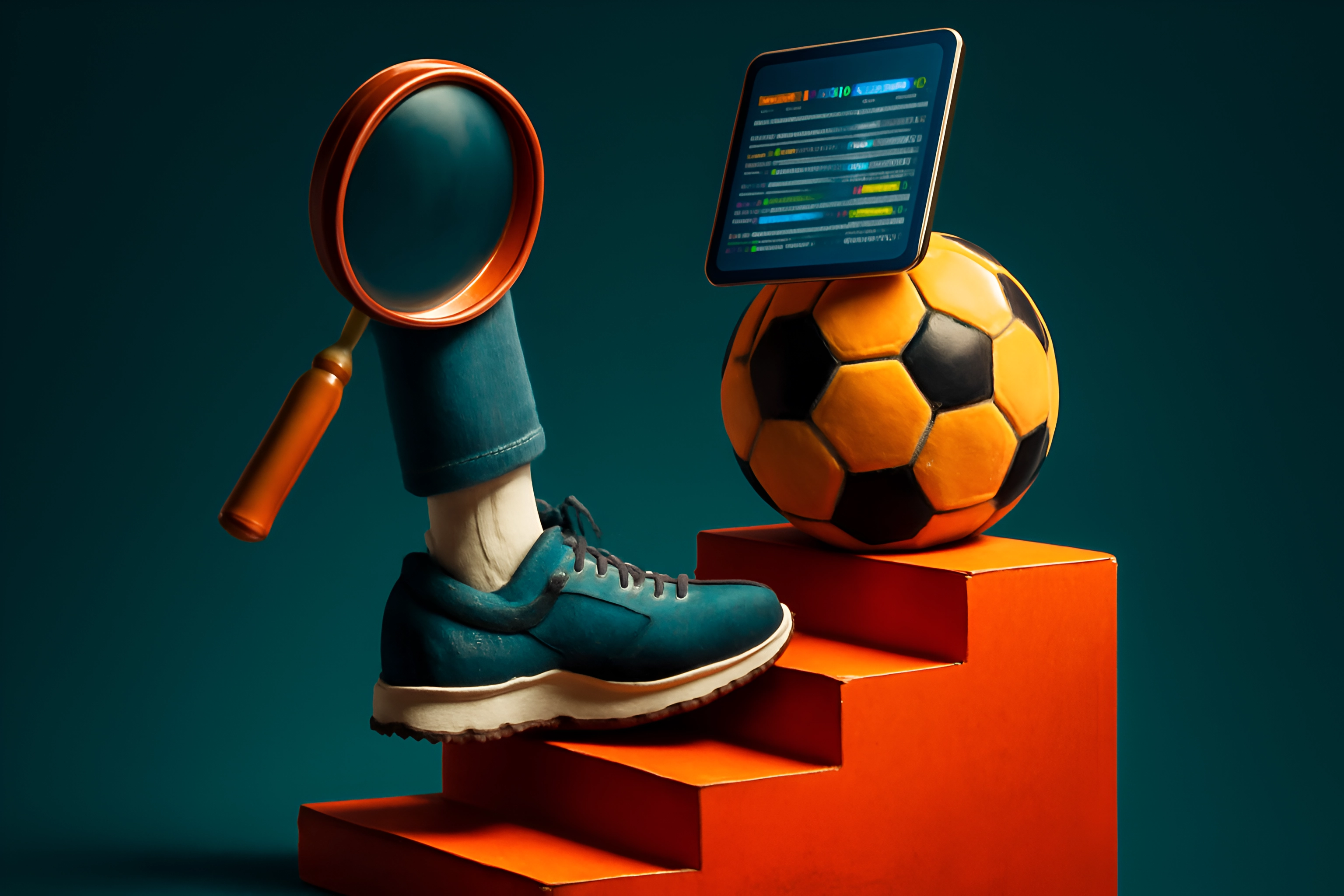 Soccer analytics with magnifying glass