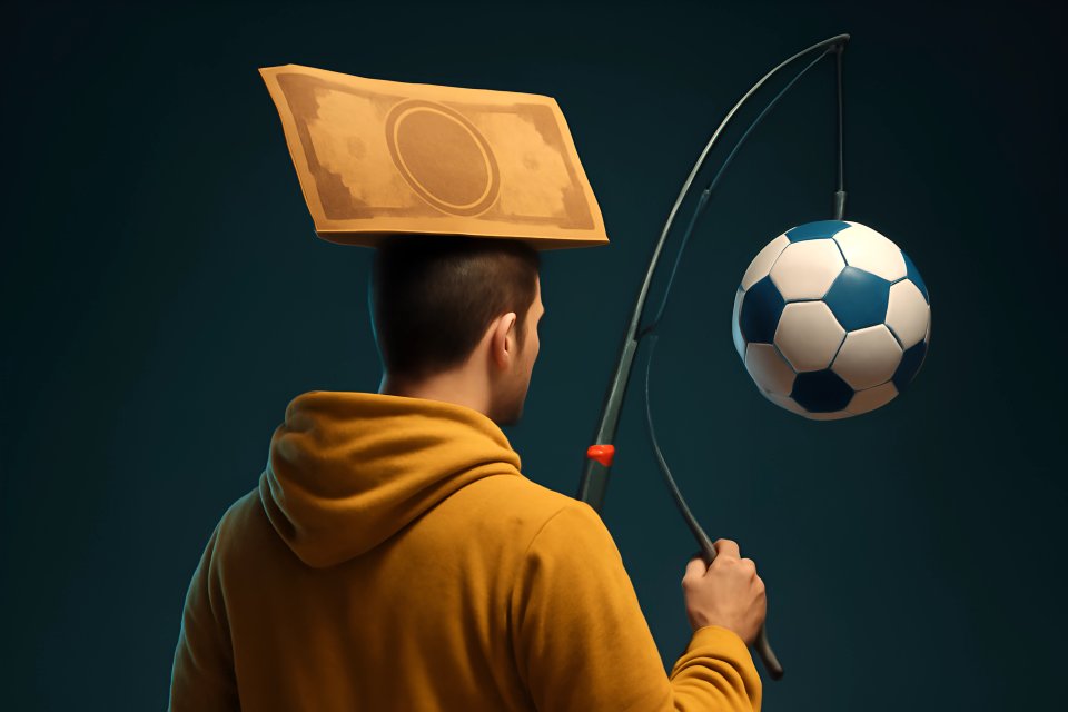 Money hat with soccer ball