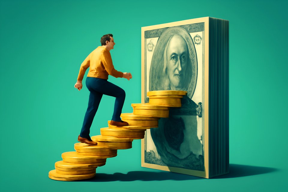 Climbing coins for financial success