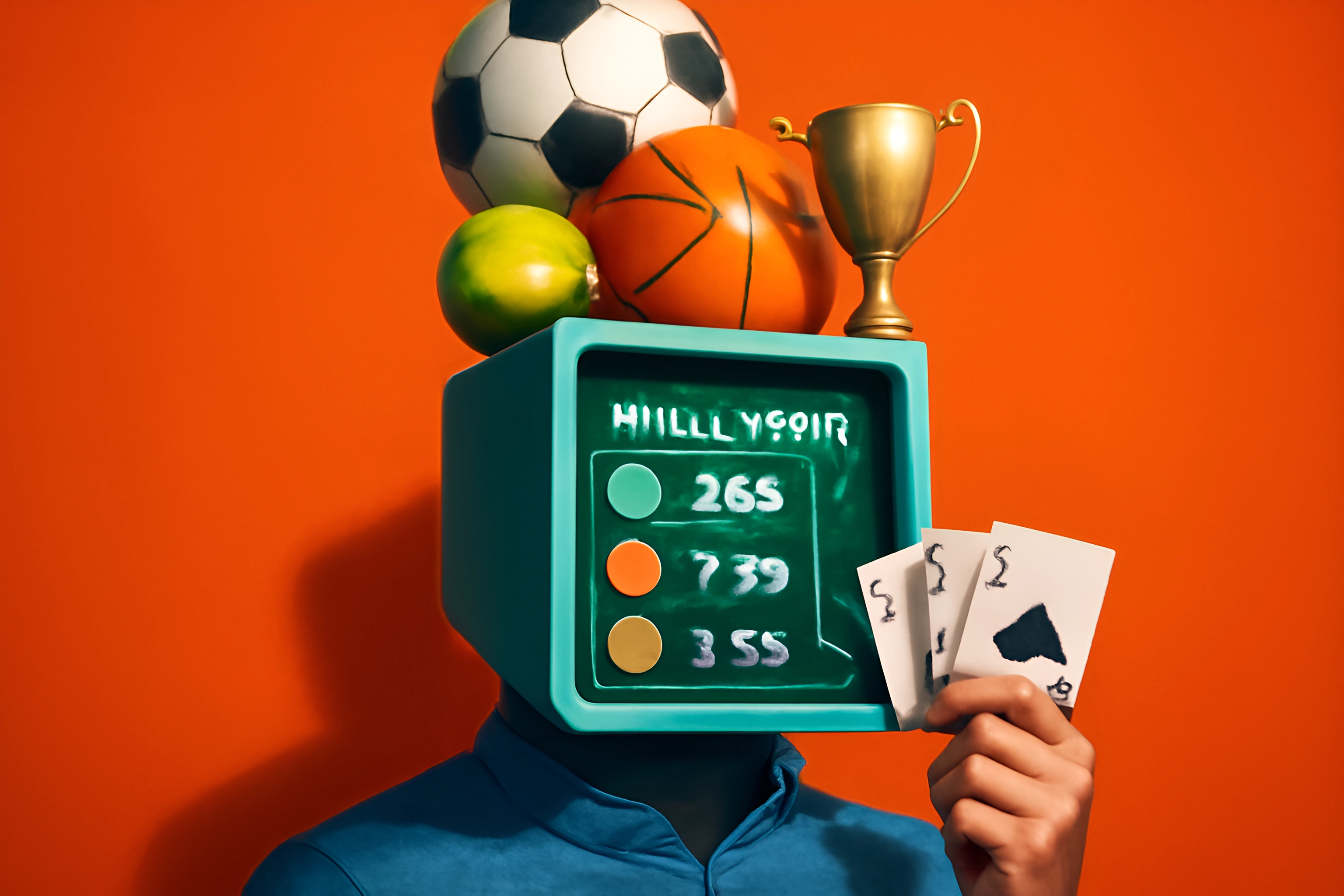 Sports-themed character with TV head